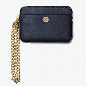 Medium Saffiano Leather Chain Card Case NAVY - NWT